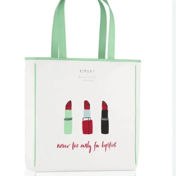 Clinique x Kate Spade New York Set Shopping Tote & Makeup Pouch - Picture 2 of 14